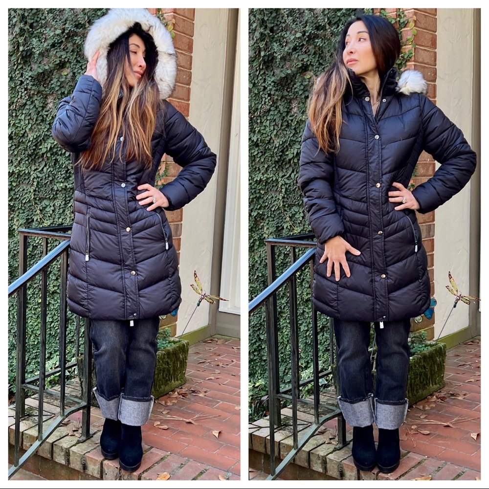 Most Fabulous warm Hooded Faux Fur Long Puffer Jacket - Picture 8 of 8